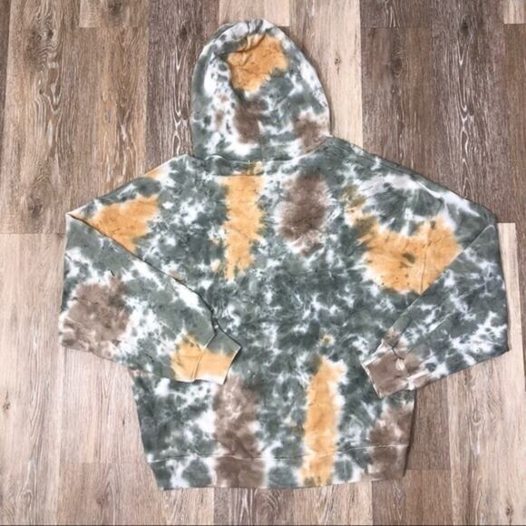 Daydreamer Green Tie Dye Oversized French Terry Cotton Hoodie Size Mediu… - Picture 4 of 7